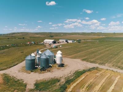 Aerial View of Farm