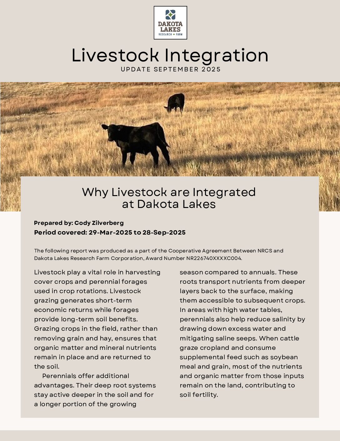 Livestock Integration September 2025